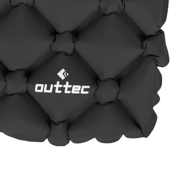 Надувной коврик Outtec 195х55х5 см с подушкой черный,с чехлом для транспортировки.
