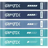 Набор фитнес резинок Gymtek 0,5-30 кг, 5 уровней сопротивления, латекс, для дома и зала