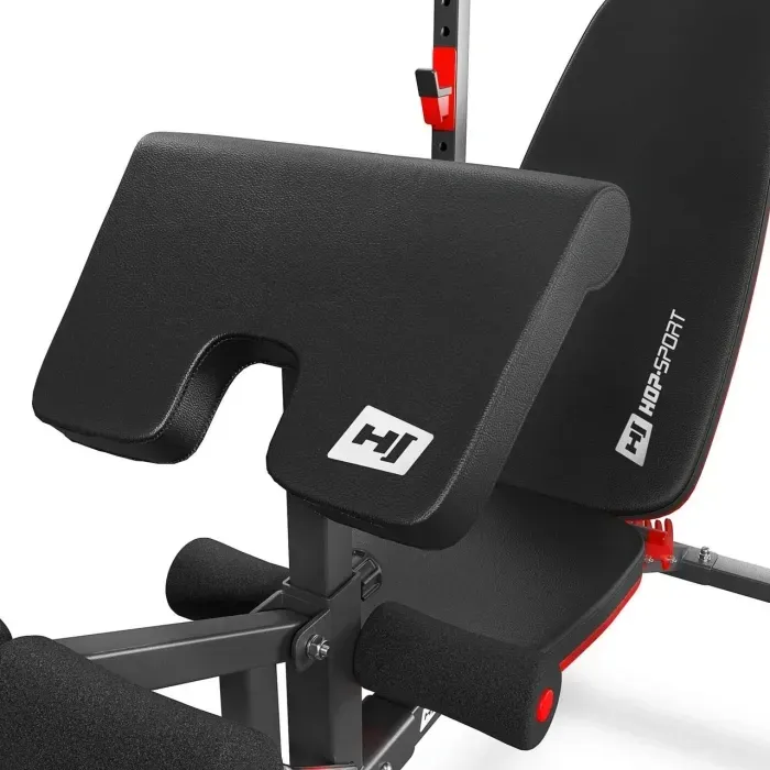 Набор для жима лежа: Скамья Hop-Sport HS-1095 + Штанга 138 кг Strong + Приставка скотта