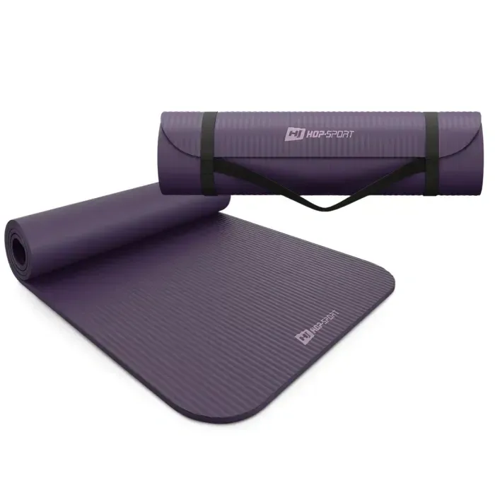 Килимок для йоги Hop-Sport HS-NB010GM NBR 1см баклажанний. Йога килимок. Мат для фітнесу