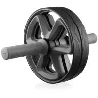 Ролик для пресса Gymtek двойной черный: для всего тела, антискользящая ручка, TPE+PP
