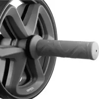 Ролик для пресса Gymtek двойной черный: для всего тела, антискользящая ручка, TPE+PP