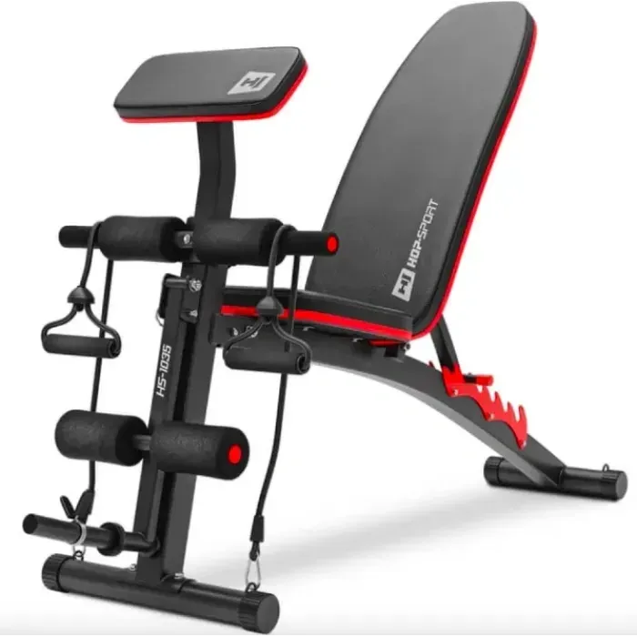 Набор для дома: Гантели Elitum Titan 2x26кг + скамья Hop-Sport HS-1035 (силовые тренировки)