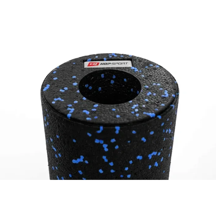Роллер массажер гладкий Hop-Sport 33 см blue для успокоения воспаленных и напряженных мышц