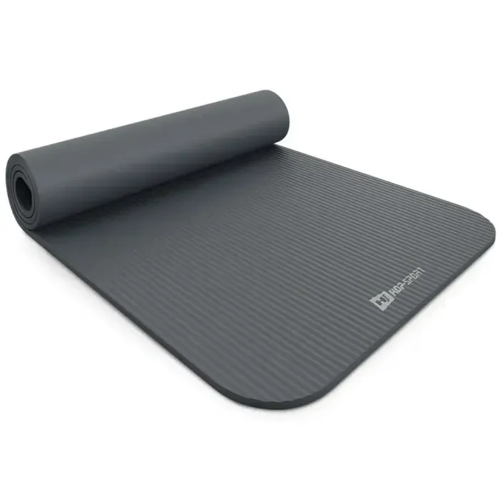 Коврик для йоги Hop-Sport HS-NB010GM NBR 1см графитовый. Йога коврик. Мат для фитнеса
