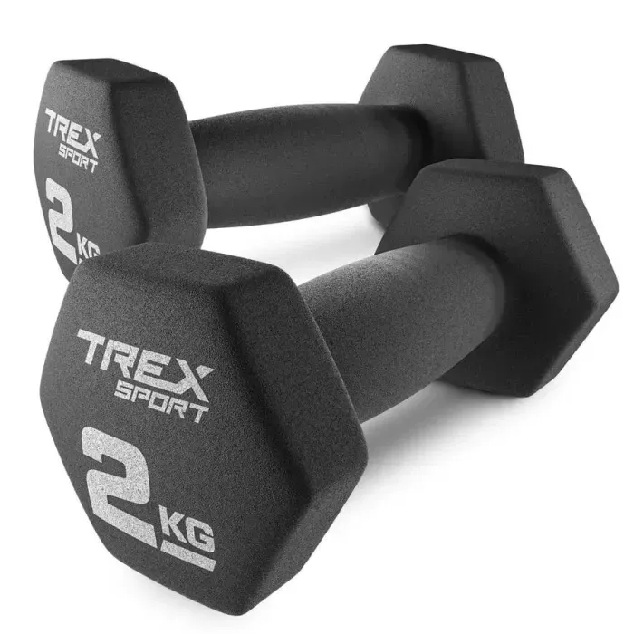 Гантели для фитнеса 2x2кг неопреновые TREX Sport TX-020VD антискользящие для дома