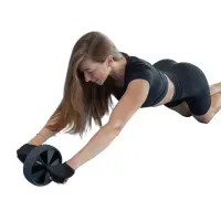 Ролик для пресса York Fitness: эффективный тренажер для дома, двойное колесо, фитнес для мышц живота и спины