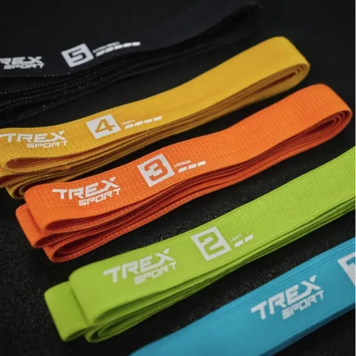 Фітнес гумки Trex Sport TX-005PB 5в1: набір для фітнесу з 5 рівнями навантаження, дверним кріпленням та чохлом