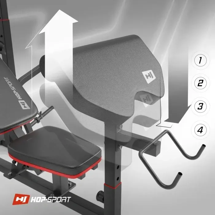 Лава для жиму Hop-Sport HS-1075 Pro регульована з партою Скотта