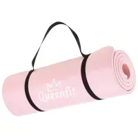 Килимок (мат) для йоги та фітнесу Queenfit NBR 1,5 см рожевий. Фітнес килимок. Йога мат. Спортивний килимок.