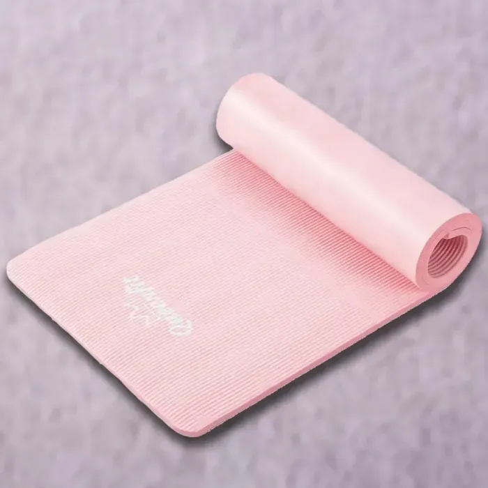 Килимок (мат) для йоги та фітнесу Queenfit NBR 1,5 см рожевий. Фітнес килимок. Йога мат. Спортивний килимок.