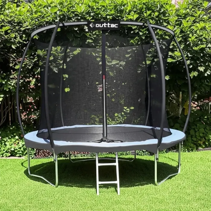 Батут Outtec Premium 12ft (374см) черно-зеленый с внутренней сеткой, для взрослых и детей. Водонепроницаемый