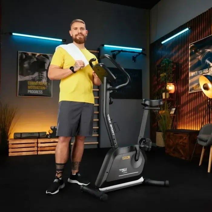 Велотренажер Trex Sport TX-500MB IRON магнітний чорний, 14 рівнів навантаження, Bluetooth, FitShow, для дому