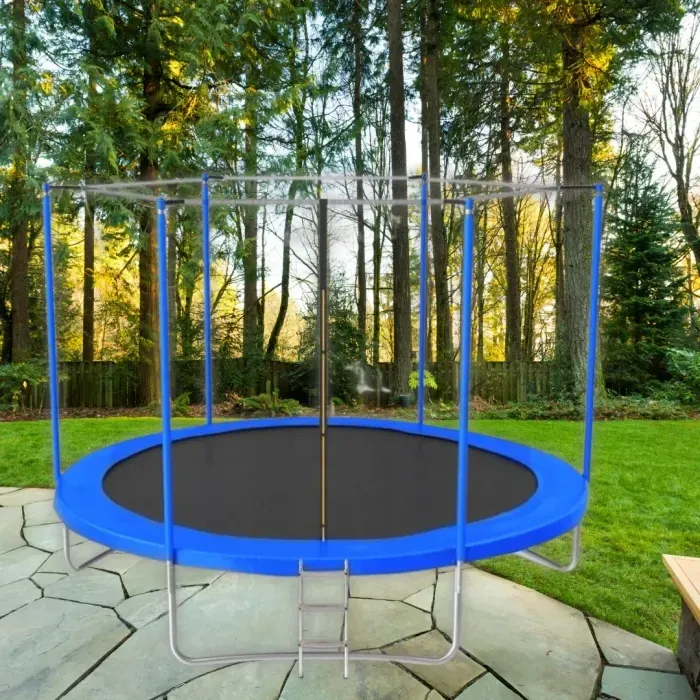 Батут Jumi Motion Sport Line 10ft (305см) із внутрішньою сіткою синій, для дорослих та дітей навантаження до 150 кг