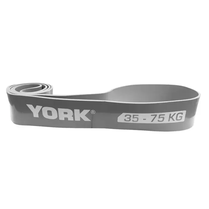 Гумка для фітнесу York 35-75кг - 2080мм (4.5мм) сіра, латексна: силові тренування, підтягування, кросфіт