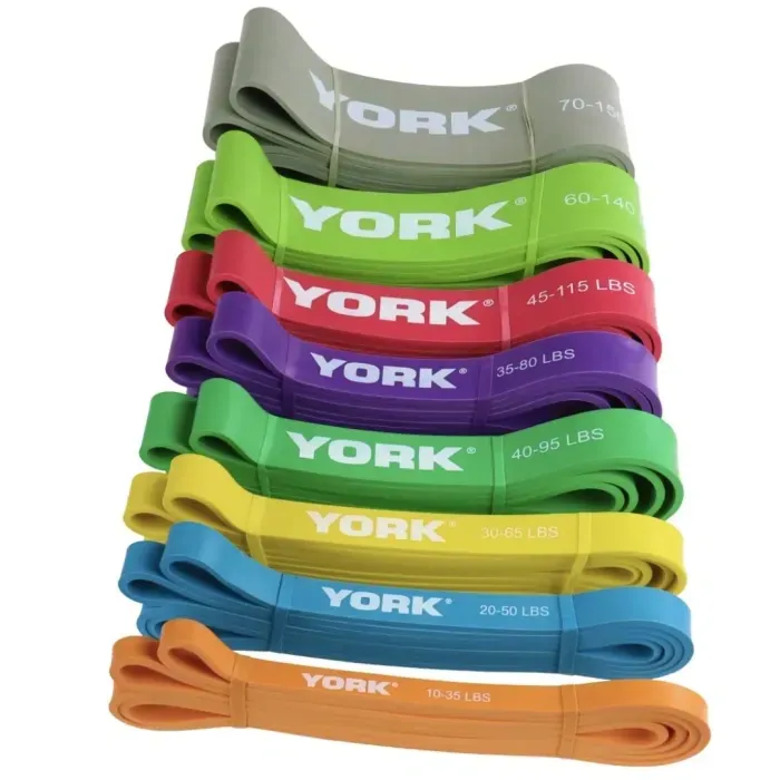 Гумка для фітнесу York 35-75кг - 2080мм (4.5мм) сіра, латексна: силові тренування, підтягування, кросфіт