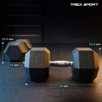 Гантель 25 кг Trex Sport TX-250RD шестигранна прогумована