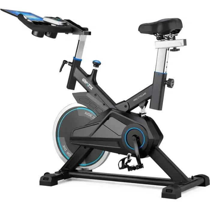 Спинбайк Gymtek XS1400 синій: 18кг маховик, регулювання, LCD, для дому, кардіотренажер