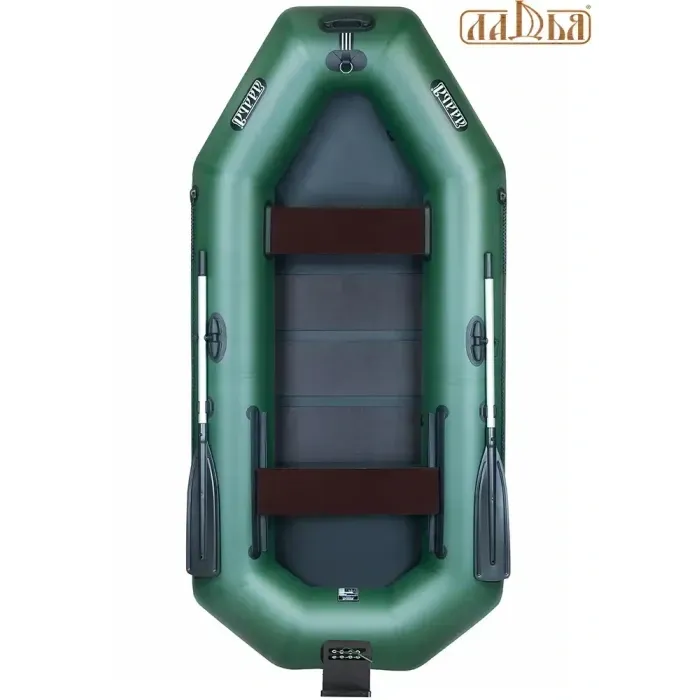 Надувная лодка 3-х местная для рыбалки и отдыха на природе Ладья ЛТ-290ЕСТ со слань-ковриком. Резиновая