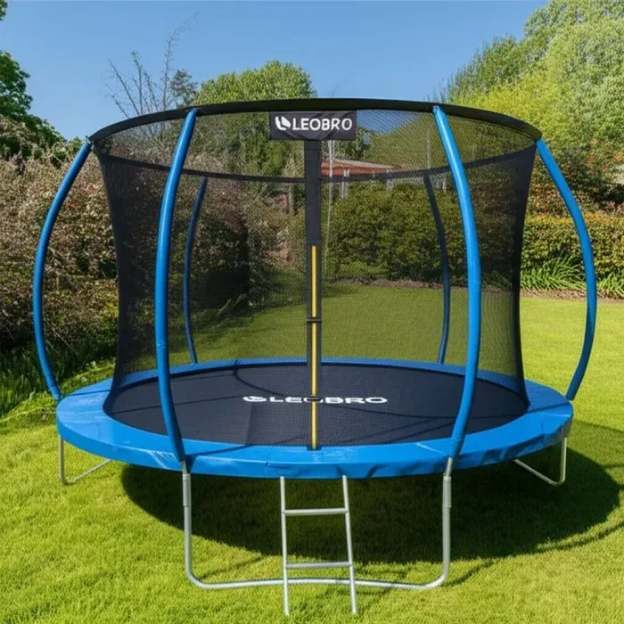 Дитячий Батут із внутрішньою захисною сіткою 252 см LEOBRO Premium Pro 8FT Синій. Каркасний батут