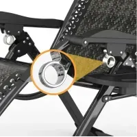 Комплект з 2 шезлонгів Zero Gravity LEOBRO, сірі плетені, сталева рама, до 150 кг, для дачі та будинку