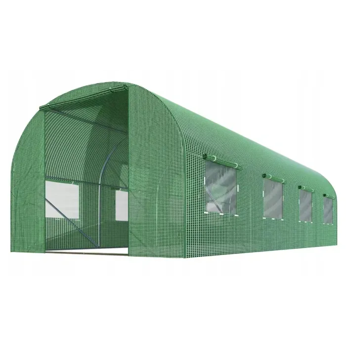 Садова теплиця з вікнами Plonos 10m2 Зелена = 250х400х200 см (4916)