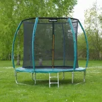 Детский Батут с внутренней защитной сеткой 252 см LEOBRO Premium Pro 8FT Зеленый. Каркасный батут