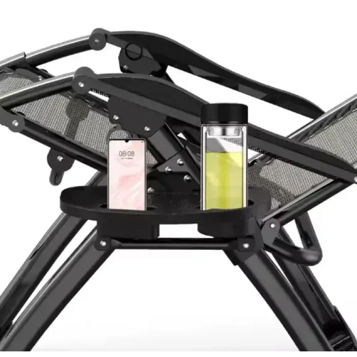 Комплект із 2 шезлонгів і столу 95х55х50 см Zero Gravity LEOBRO (LB-ZGC-F1-DGR-FT-A2)