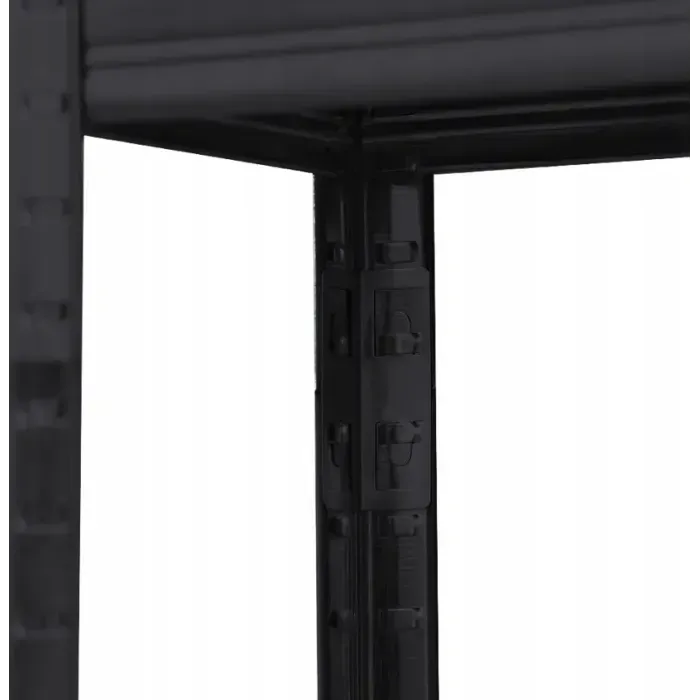 Стеллаж LEOBRO Premium Black 180x90x40 см (5 полок) 175кг/полка - черный металлический для дома/офиса