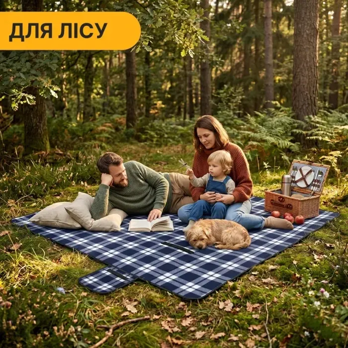 Килимок водонепроникний LEOBRO для пікніка та пляжу XXL 200 x 200 см (LB-1091)