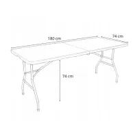 Розкладний стіл для кейтерингу FunFit 180x74 x 4 см Чорний (4900)
