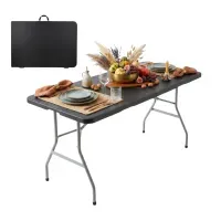 Розкладний стіл для кейтерингу FunFit 180x74 x 4 см Чорний (4900)