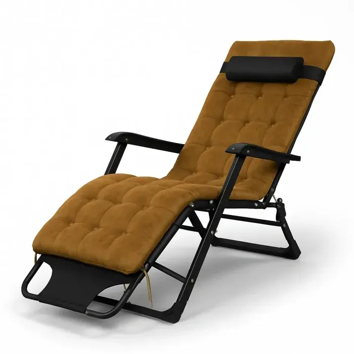 Раскладушка с Бархатным Матрасом LEOBRO Brown 175х66 см – Кресло-Кровать