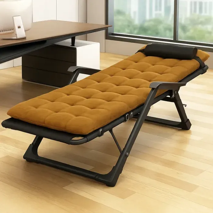 Раскладушка с Бархатным Матрасом LEOBRO Brown 175х66 см – Кресло-Кровать