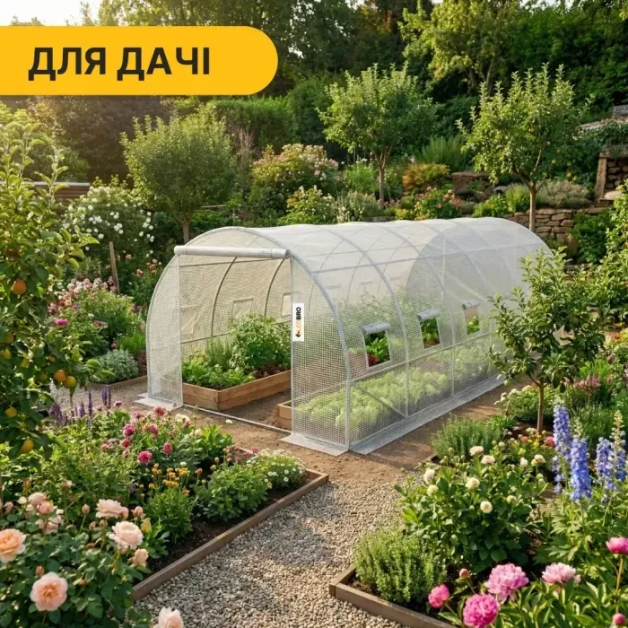 Садовая теплица парник LEOBRO Garden 18м2 MultiDoor (6x3х2 м) с армированной пленкой