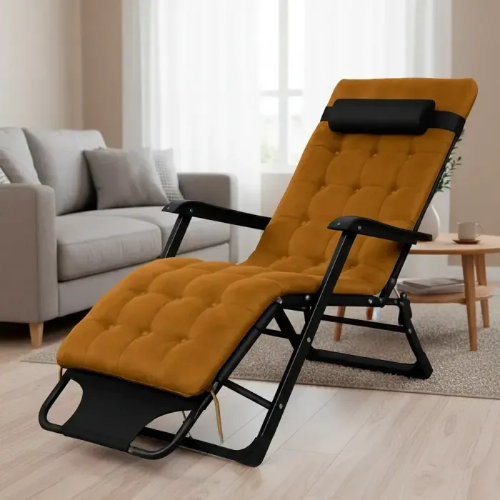 Раскладушка с Бархатным Матрасом LEOBRO Brown 175х66 см – Кресло-Кровать