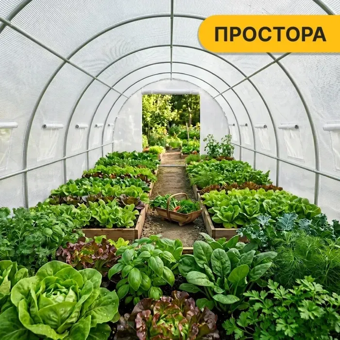 Посилена садова теплиця парник LEOBRO Garden 18м2 White (LB-18M25W)