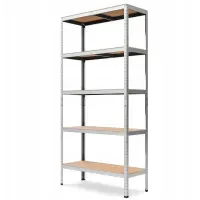 Стеллаж LEOBRO Premium 200x90x40 см, 200 кг/полка, 5 полок, металлический, черный, для дома и склада