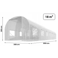 Садова теплиця з вікнами Plonos 18m2 Біла = 300х600х200 см (4977)