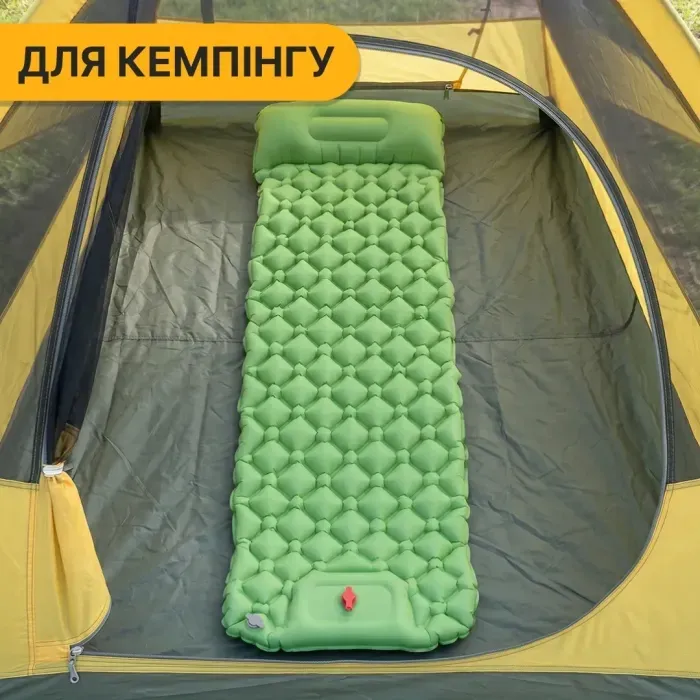 Надувний похідний килимок матрац LEOBRO Air Mat 190 x 60 см Green (LB-1095)