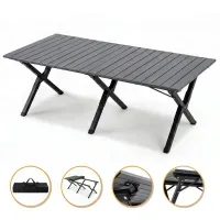 Розкладний туристичний стіл LEOBRO Camp Black XL (LB-1070)