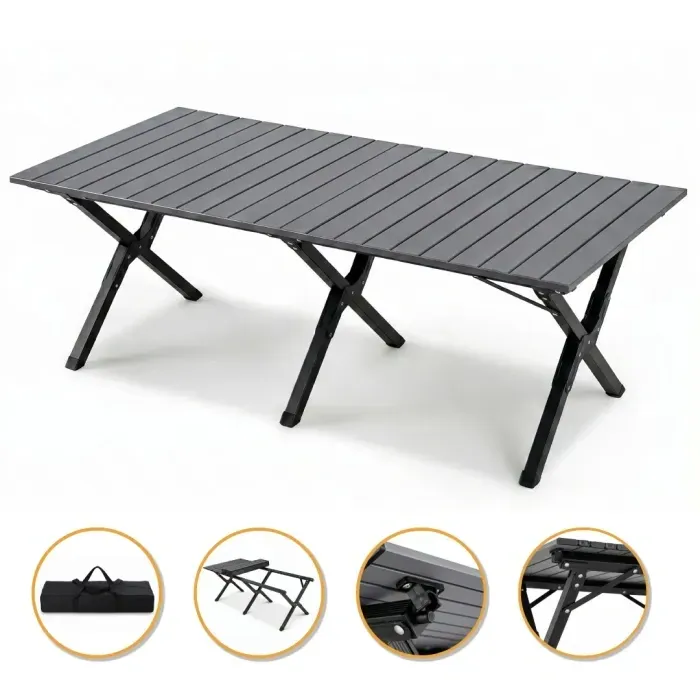 Розкладний туристичний стіл LEOBRO Camp Black XL (LB-1070)