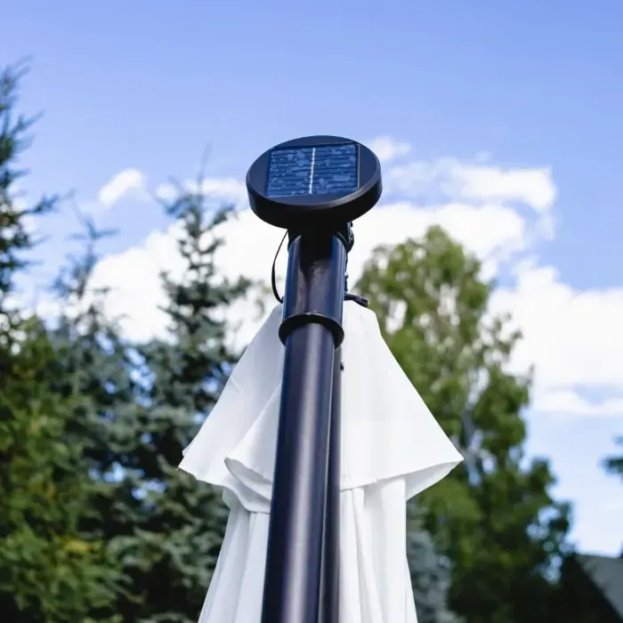 Садовый зонт LEOBRO с LED подсветкой и боковым удлинителем, белый
