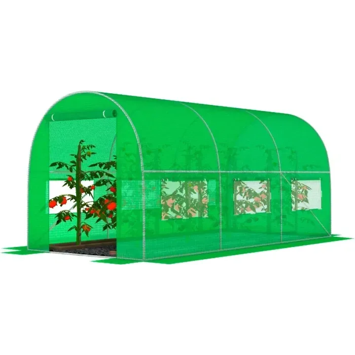 Садова теплиця з вікнами 6 m2. FunFit Garden 3*2*2 м. Зелена. Парник для городу. Плівкою з УФ-фільтром