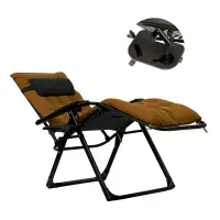 Раскладной шезлонг LEOBRO Zero Gravity Premium Plus Brown: Кресло-шезлонг для сада, Теслин