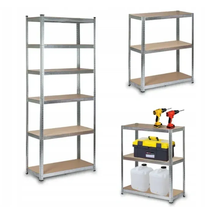 Стеллаж LEOBRO Premium 220x90x40 см, 6 полок, 175 кг, черный - для дома, склада, офиса
