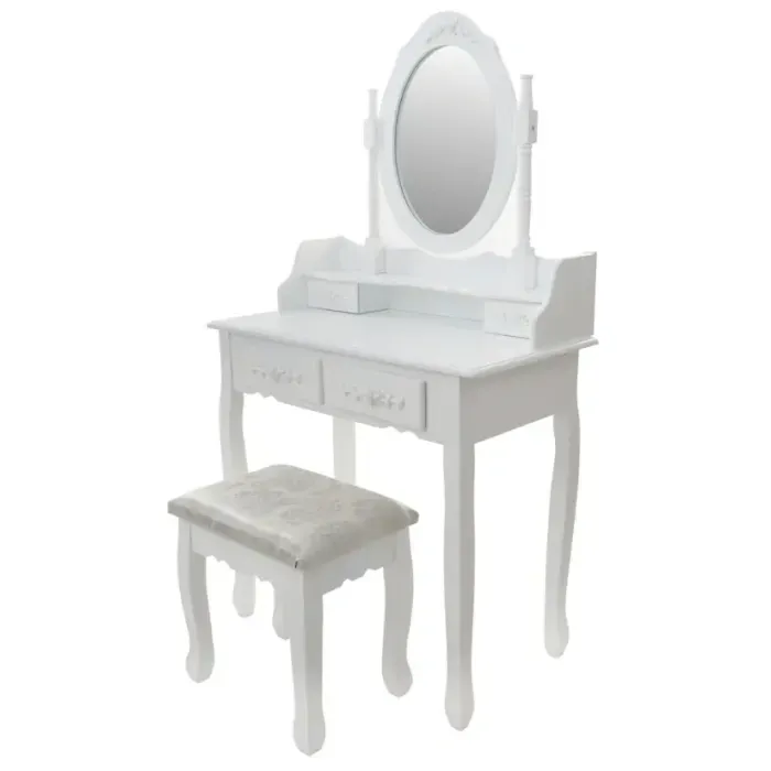 Косметичний туалетний столик з табуретом FUNFIT White (2781)