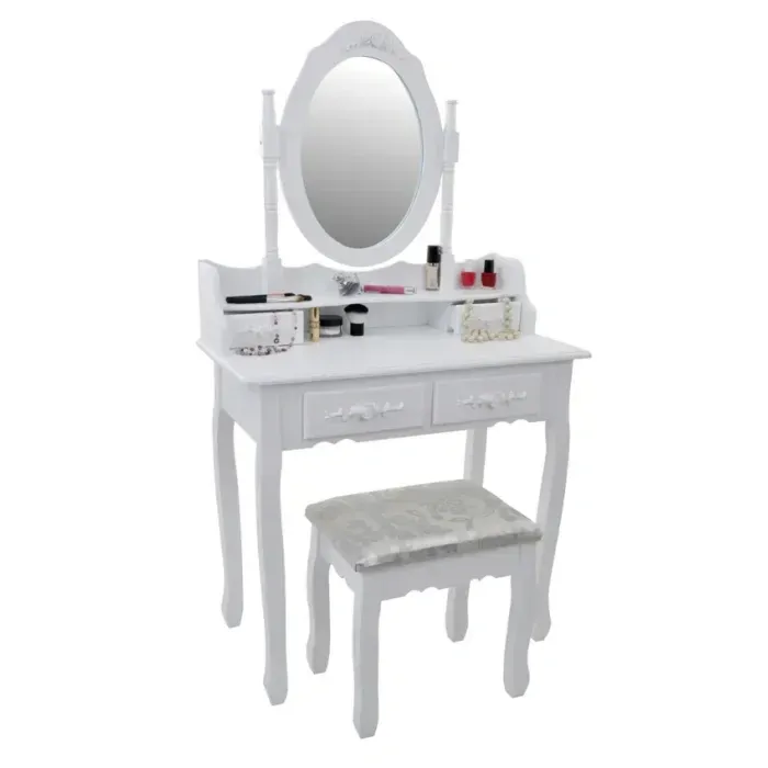 Косметичний туалетний столик з табуретом FUNFIT White (2781)