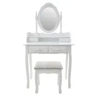 Косметичний туалетний столик з табуретом FUNFIT White (2781)