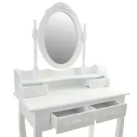Косметичний туалетний столик з табуретом FUNFIT White (2781)